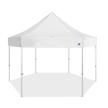 E-Z Up TAA Compliant HUB Shelter, 15' W x 15' L, Gray Aluminum Frame, White Top HB3ALU15KFGYTWH
